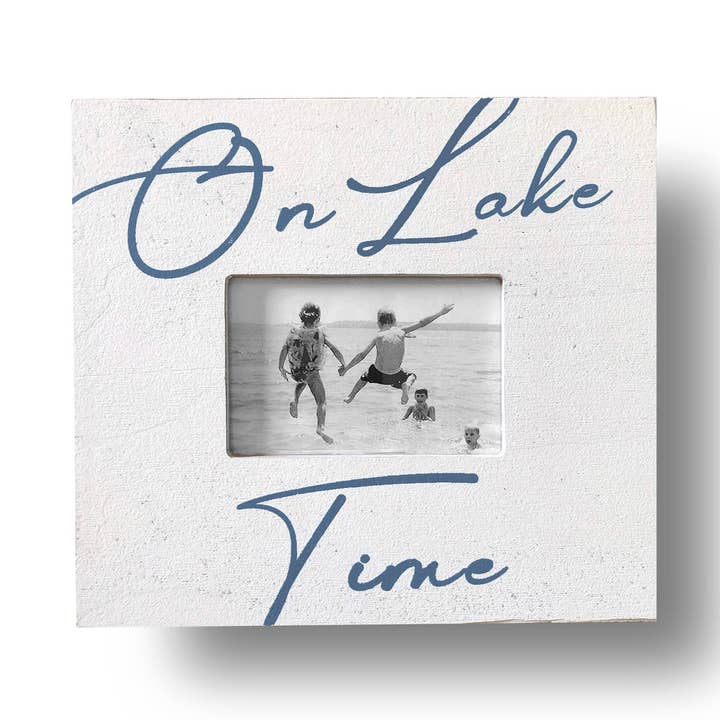 On Lake Time Script, 4X6 Picture Frame for wholesale by Go Jump in the Lake®