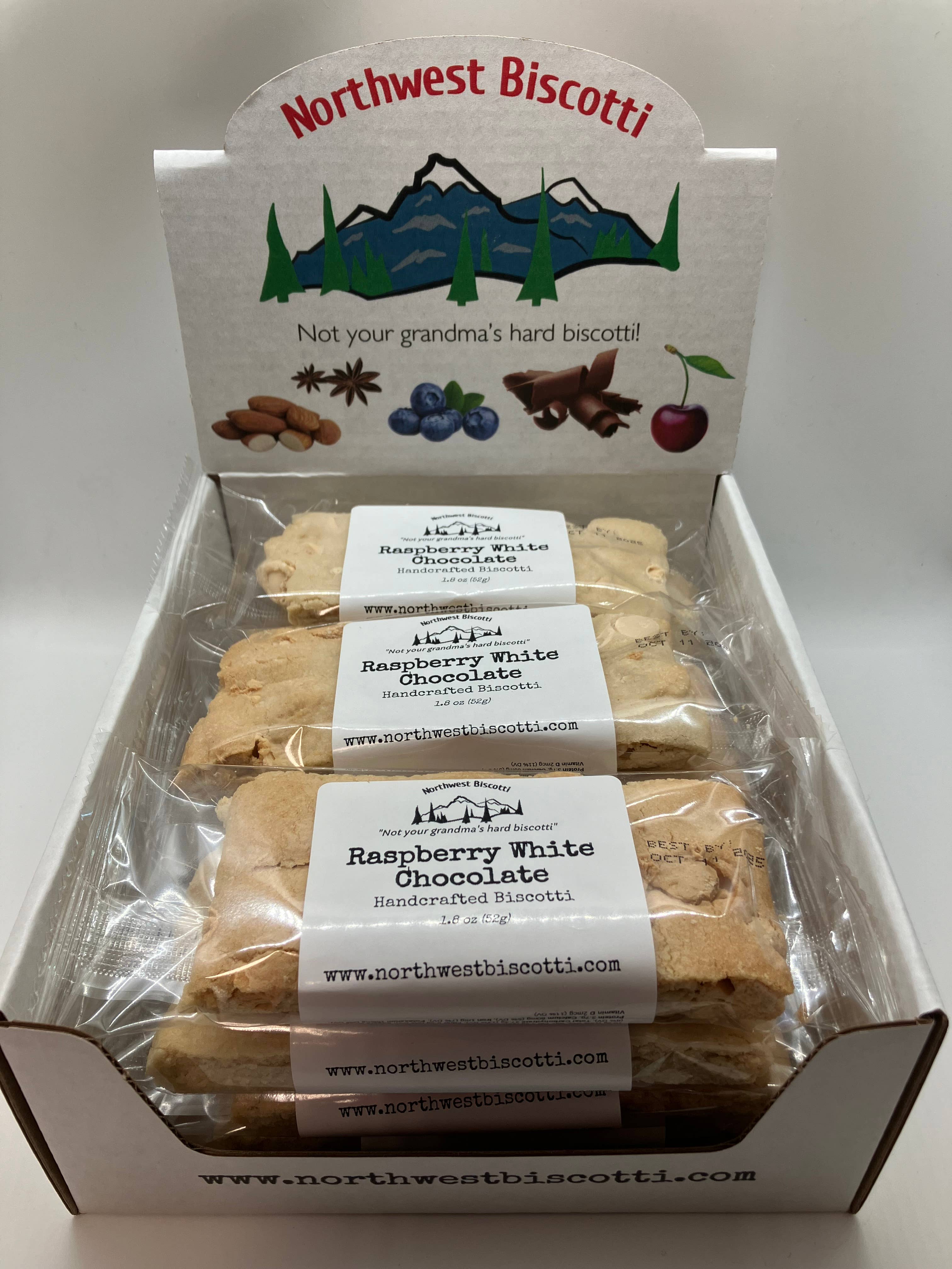 Northwest Biscotti, LLC – Engroshandel Cookie – Hindbær Hvid Chokolade Biscotti1