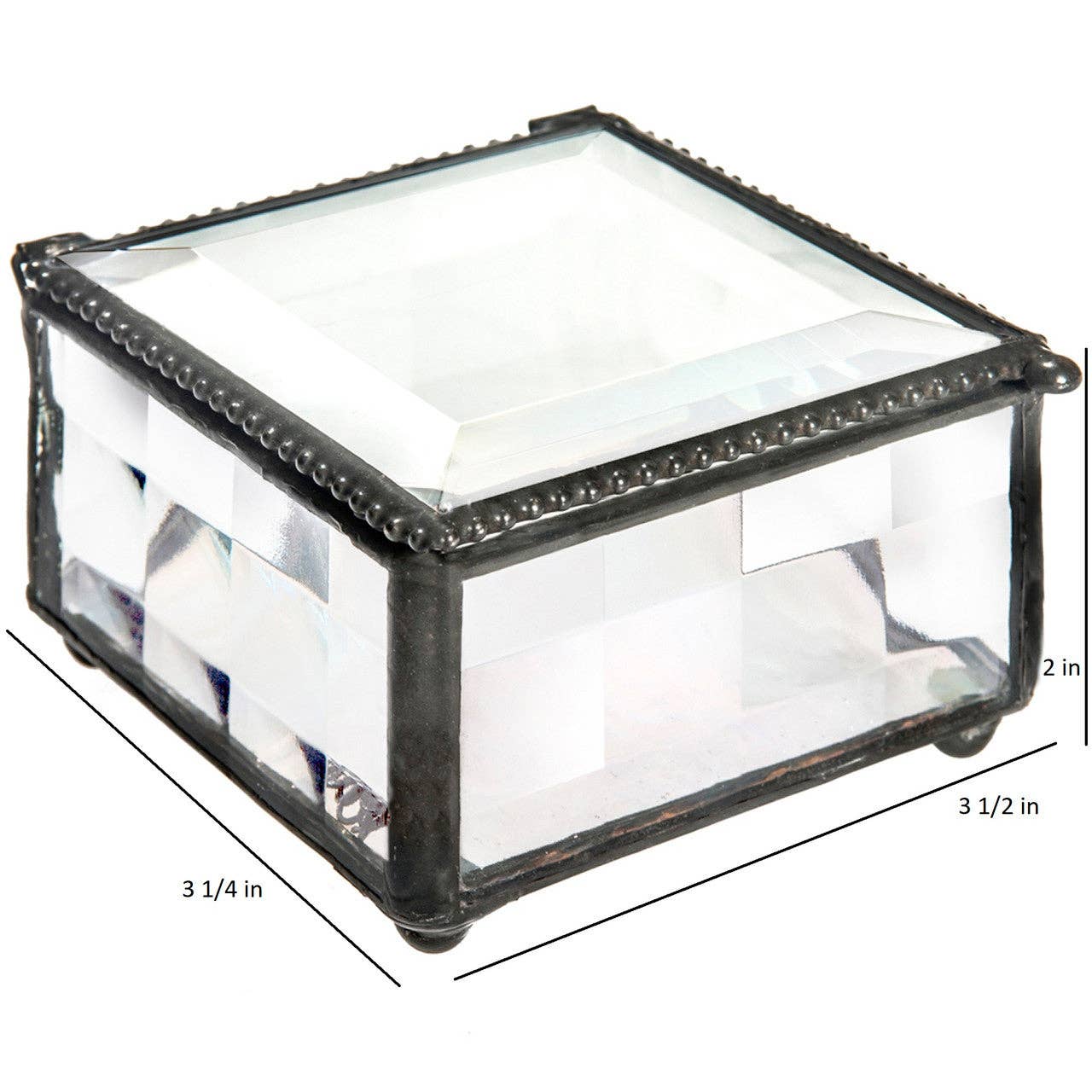 J Devlin Glass Art & Bert Anderson Collection - Wholesale Jewelry Box/Organizer - Box 333 Clear Cube Glass Box3