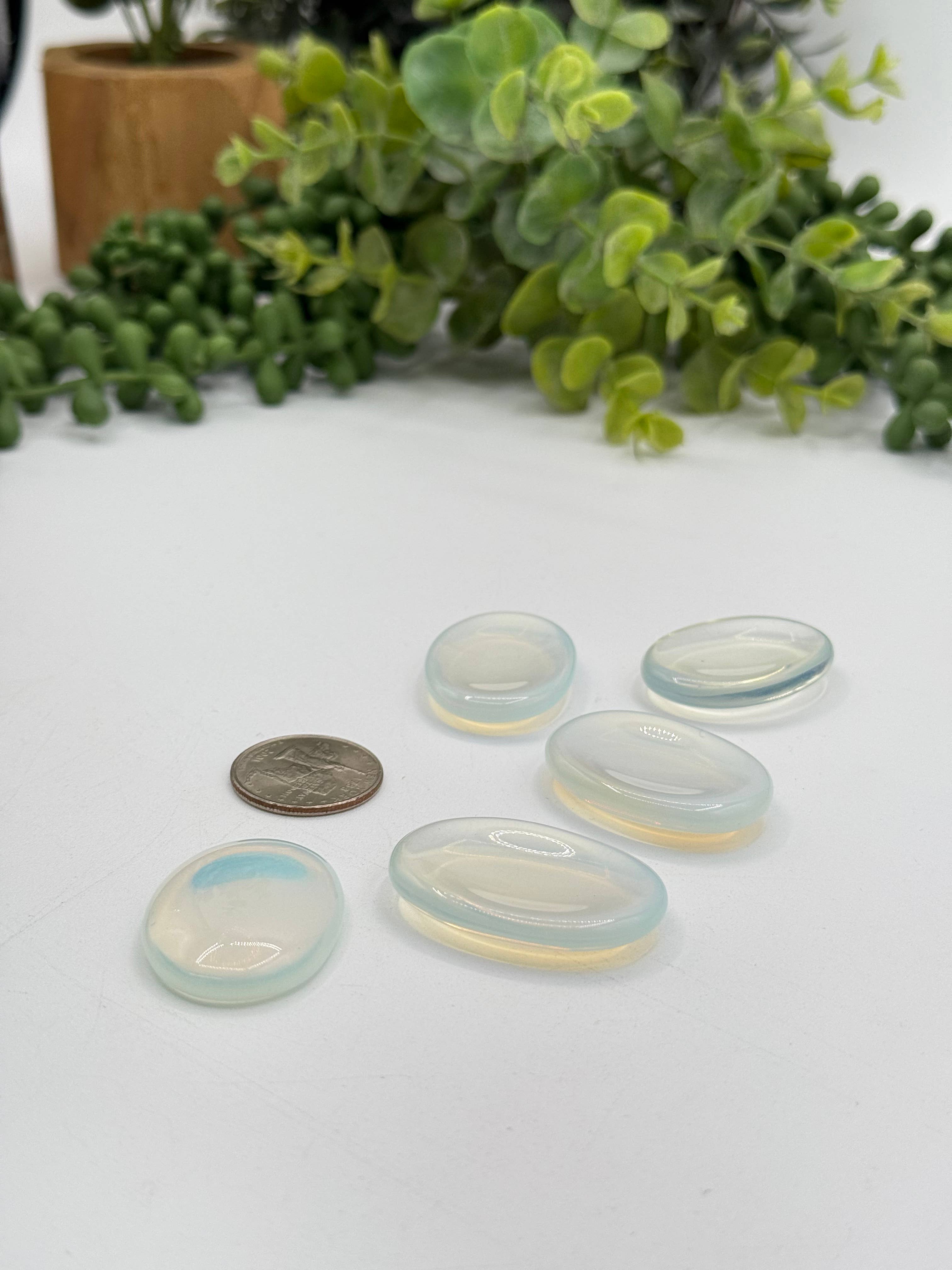 Meraki Gemstones - Wholesale Spiritual Stone/Crystal - Opalite Worry Stones 40x30x8mm1