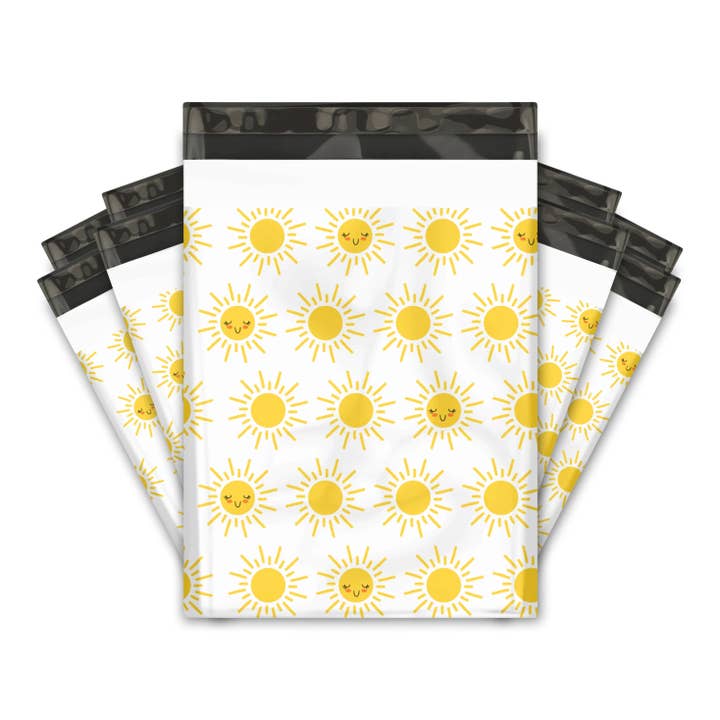 10x13 Sunshine Designer bedrukte verzendmailers voor wholesale door Eleven Fashion