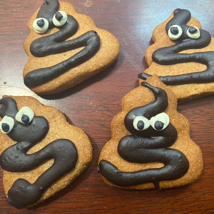 Poop Organic Dog Cookies for wholesale by PAWsitively Organic Dog Bakery
