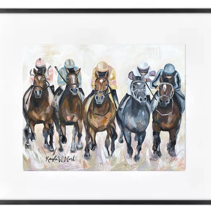"And They're Off" (PRINT) for wholesale by Kayla Weber Art