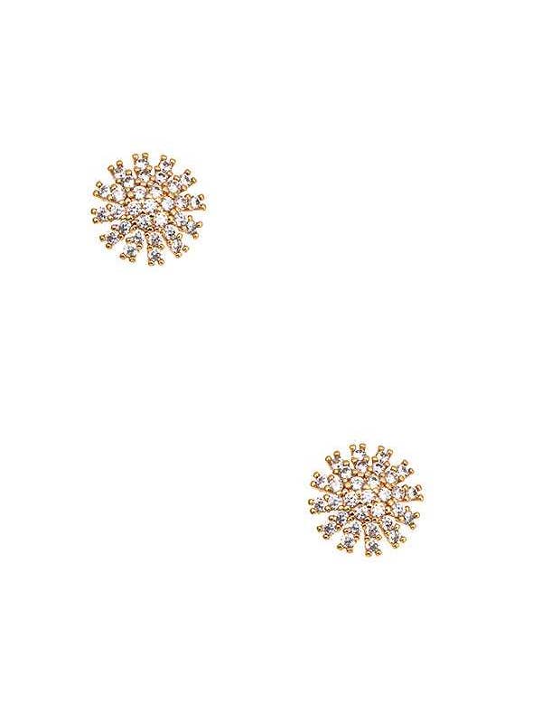 ROUND ENCRUSTED CZ STONE POST EARRING 382 for wholesale by anbfashion