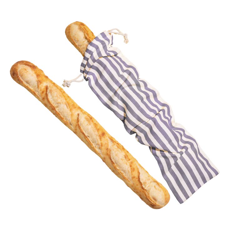 Pure Mitti - Wholesale Food Storage Wrap/Bag - 100% Cotton Linen Baguette Bread Bag Gray