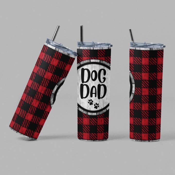 Gobelet à carreaux Dog Dad Red Buffalo pour la vente par The Geek Boutique