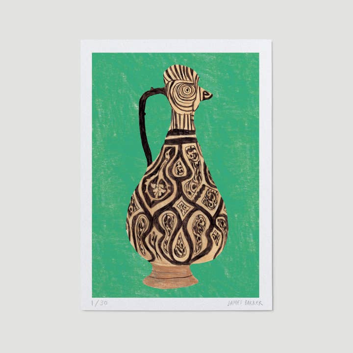 Limited Edition A5 Vase Print - Chicken Vase for wholesale by James Barker