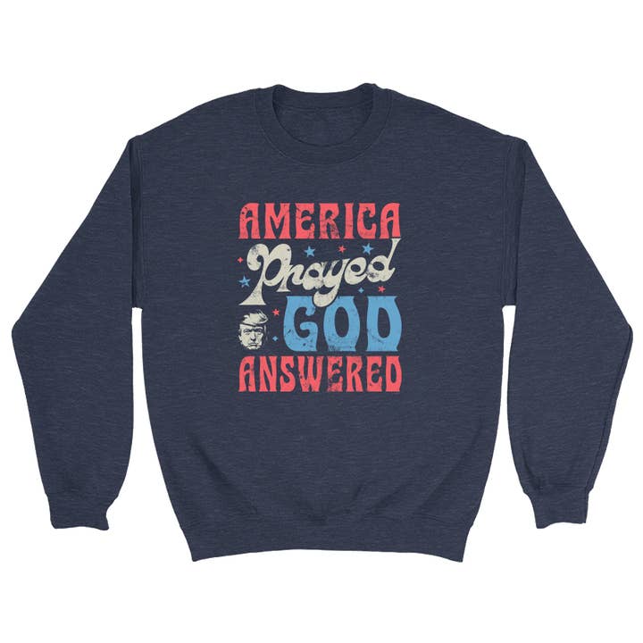America Prayed - God Answered Crewneck - 3280 for wholesale by I Love My Freedom