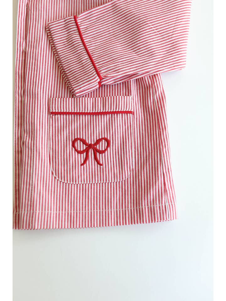 Petite Moss - Wholesale Sleepwear Set - Kids - Joyeux Noël Pajama Set wtih Bow6