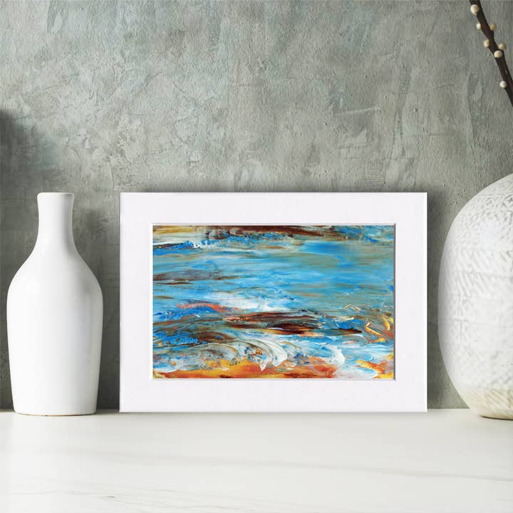 Fine Art For Small Spaces - Wholesale Art Print - Lakewaves 4 Waterscape Landscape Nature Art Mini Print