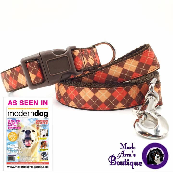 Efteråret Argyle hundehalsbånd for engroshandel hos Marlo Ann's Boutique
