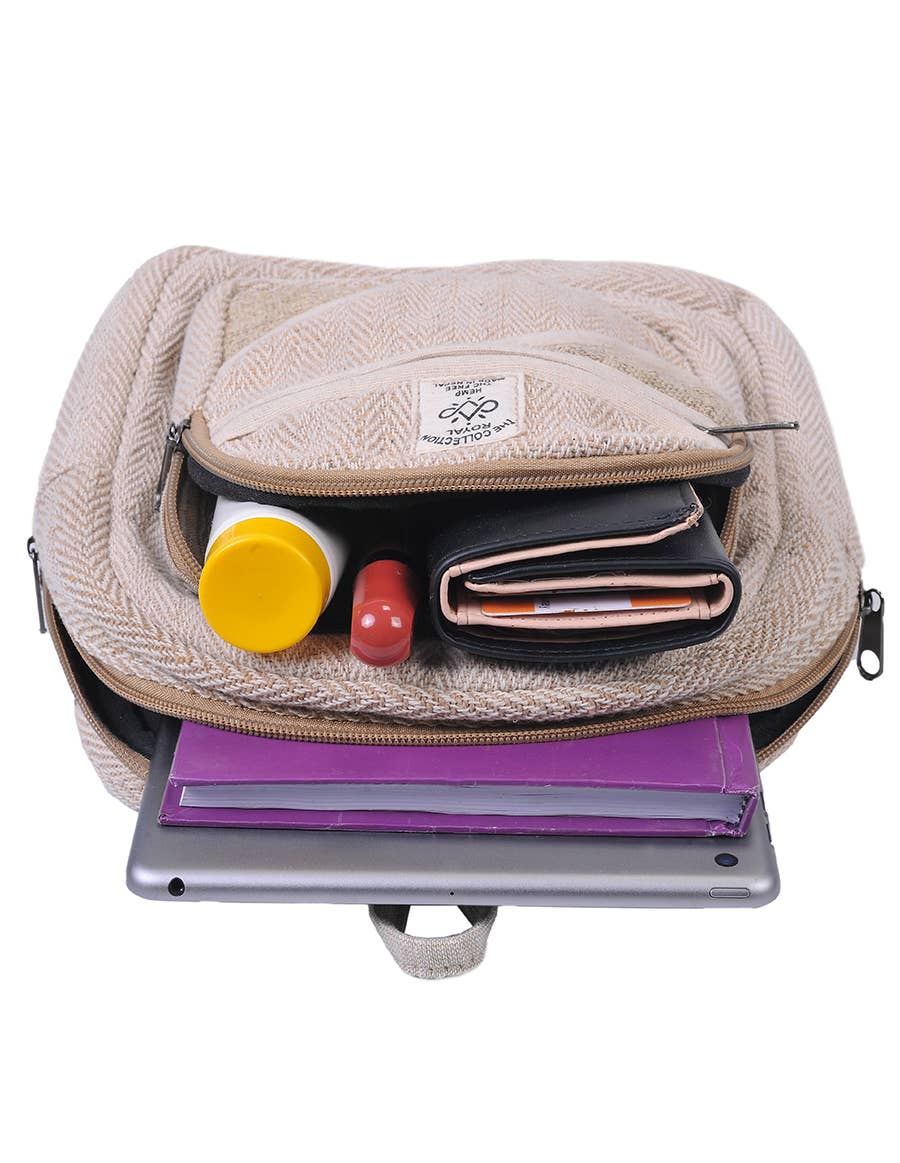 The Collection Royal / Royal Handicrafts - Vendita all'ingrosso Zaino - Donna - Zaino da giorno Mini Hippie Boho in cotone patchwork in canapa6