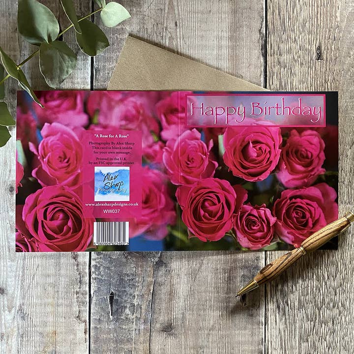 Alex Sharp - Wholesale Birthday Card - Red Roses Happy Birthday Card1