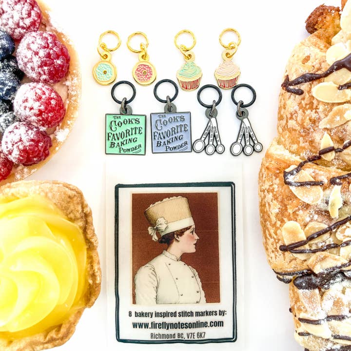Marqueurs de mailles en émail thème boulangerie Firefly Notes pour la vente par Firefly Notes