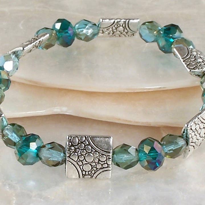 Jo Bird Jewelry - Wholesale Beaded Bracelet - Elastic Czech Bracelet - Spring Colors