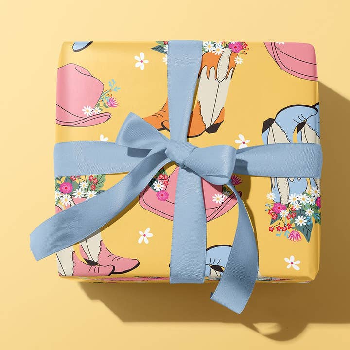 HOWDY COWGIRL GIFT WRAP SHEET for wholesale by Oh So Daisy