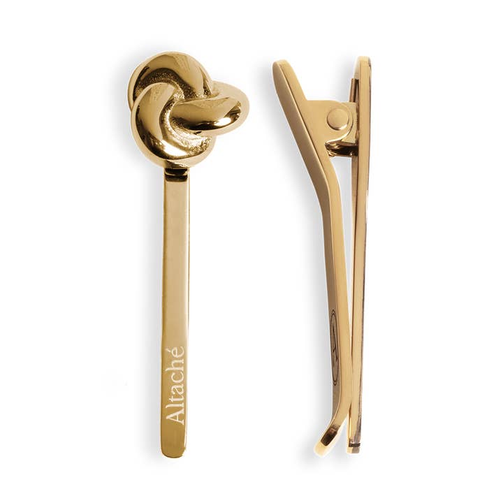 ALTACHÉ Eyewear Clip + Charm Duo (Gold clip/Gold Knot) for wholesale by Altaché Designs