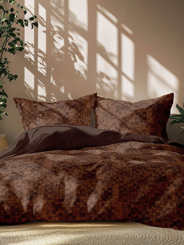 Satijn D'Or Dekbedovertrek Bizassa mokka voor wholesale door TEXTAP B.V.