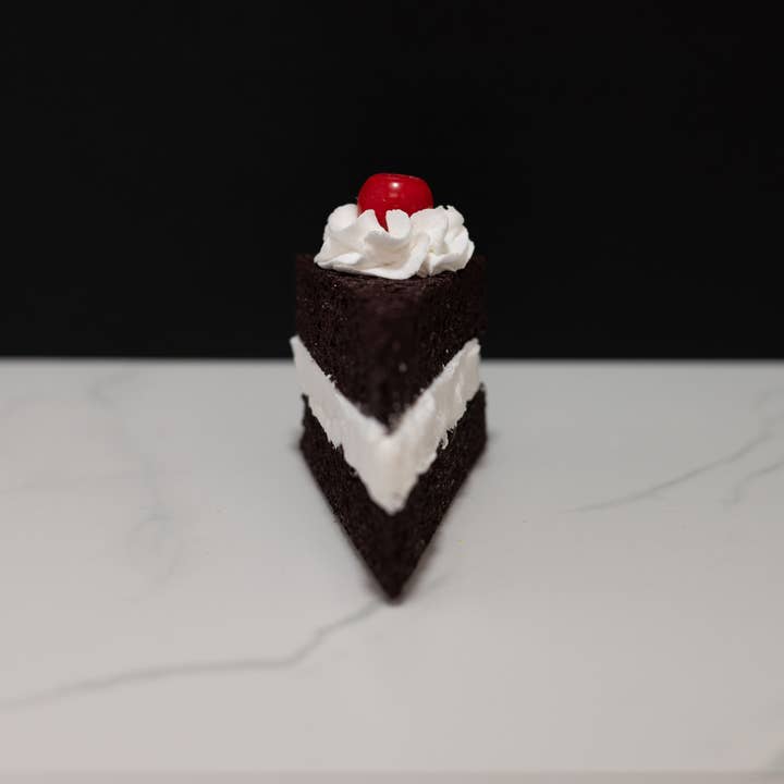 Just Dough It! Fake Foods - Wholesale Decorative Tabletop Object - Fake Layered Chocolate Cake Slice With Cherry1