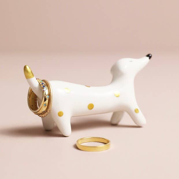 Lisa Angel - Wholesale Jewelry Stand & Display - Ceramic Sausage Dog Ring Holder
