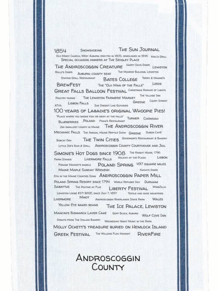 Androscoggin County Pride Tea Towel for wholesale by TownieSwag