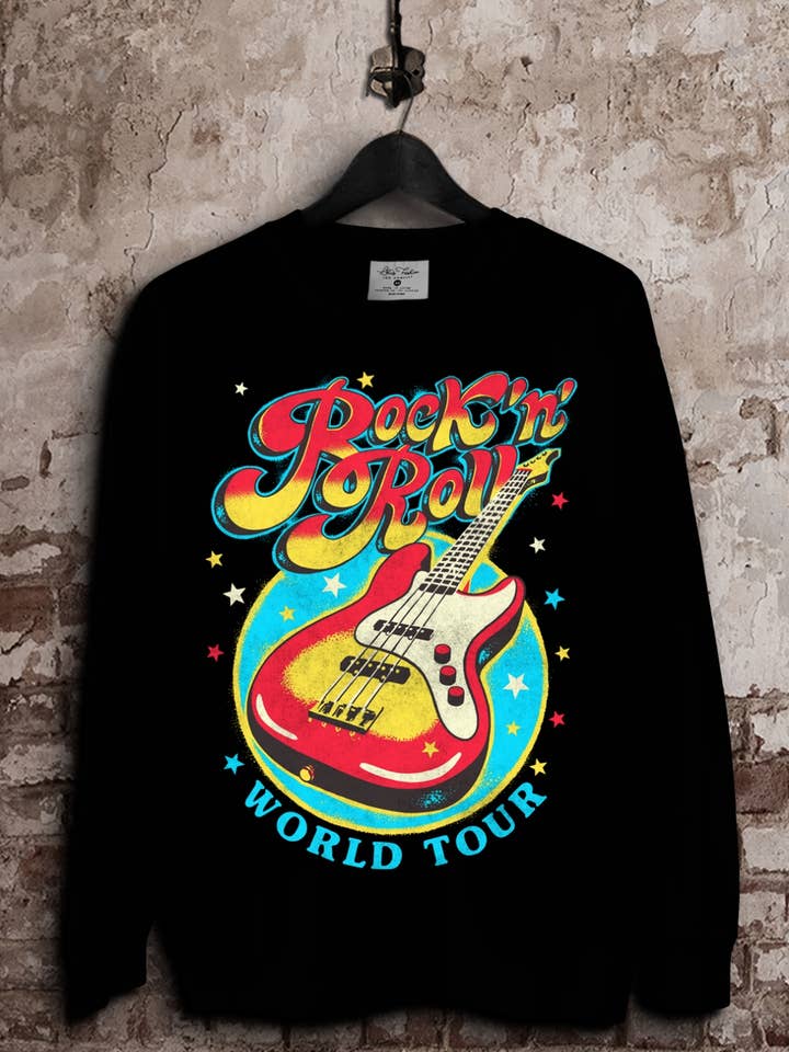 Lotus Fashion Collection - Vente Sweat-shirt – femme - Sweat-shirts de la tournée mondiale de guitare Rock and Roll