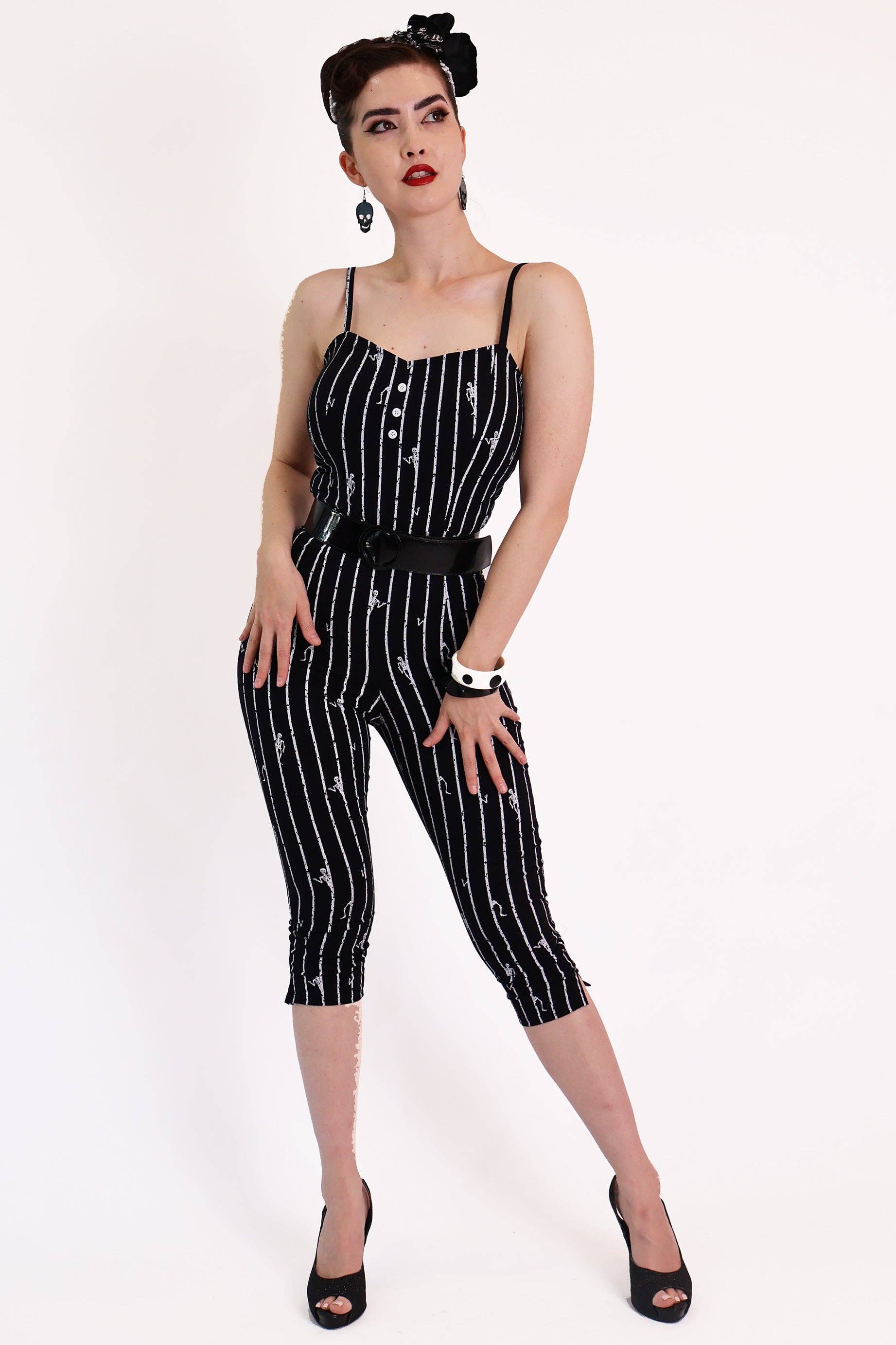 BONSAI KITTEN - Wholesale Jumpsuit – Women's - Skeleton Stripe Jumpsuit1
