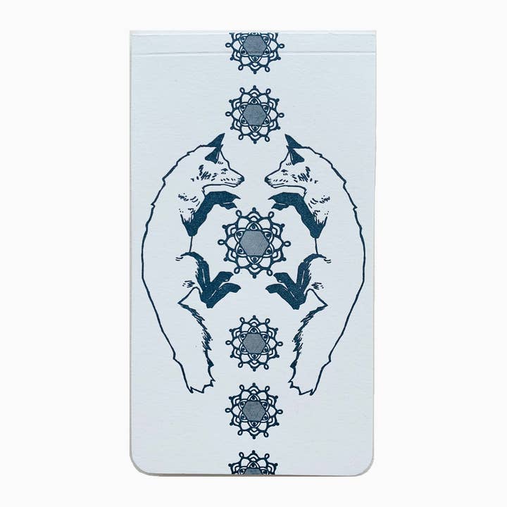 fox pattern small jotter for wholesale by Blackbird Letterpress