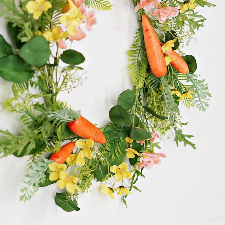 Impressive Enterprises, Inc. - Wholesale Wreath - 35290- 20in Wreath-Spring Carrot Garden3