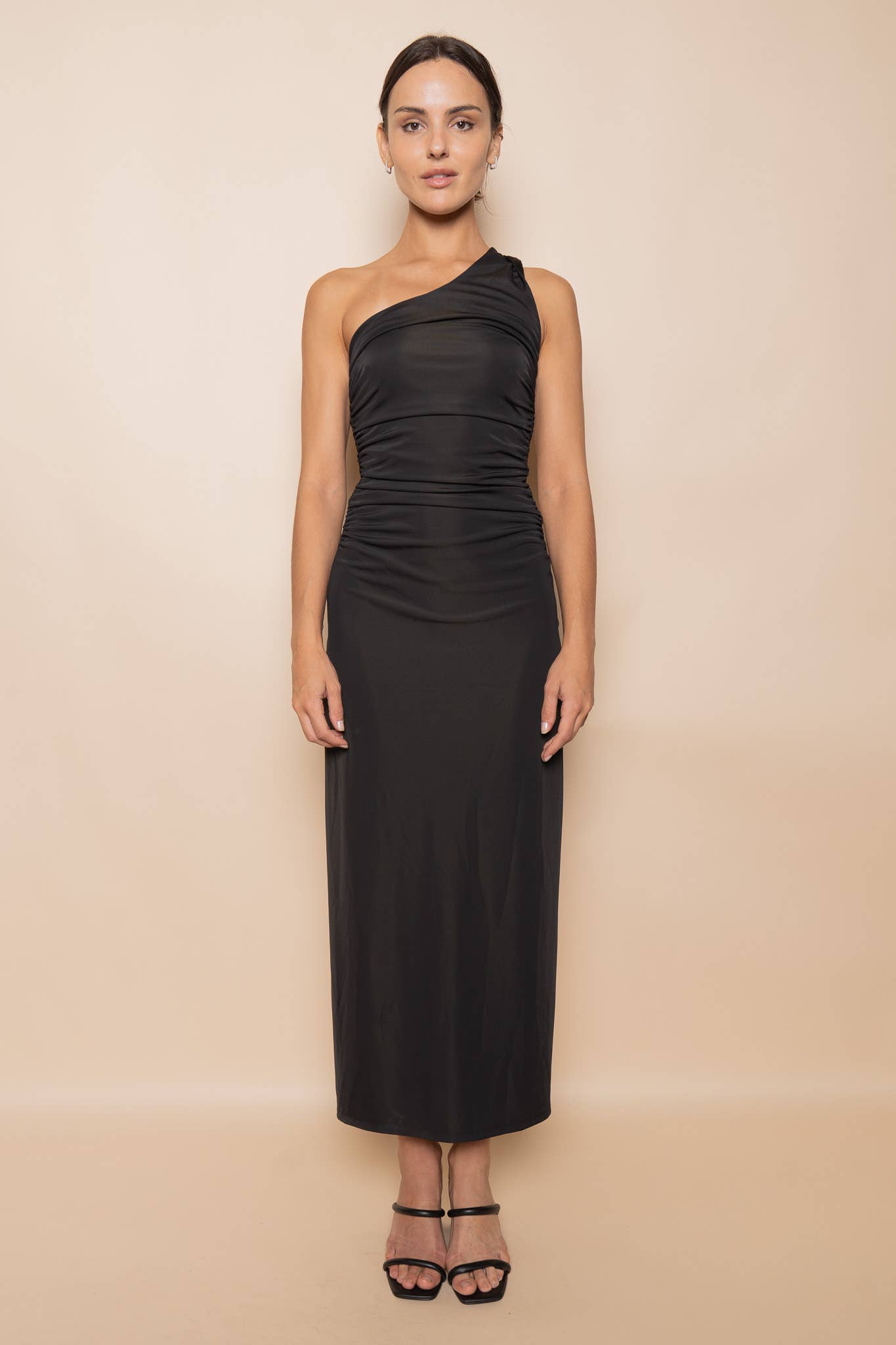 Fore Collection - Wholesale Dress - Women's - ONE SHOULDER BACK BUCKLE DETAIL MAXI DRESS- DD10838FO13