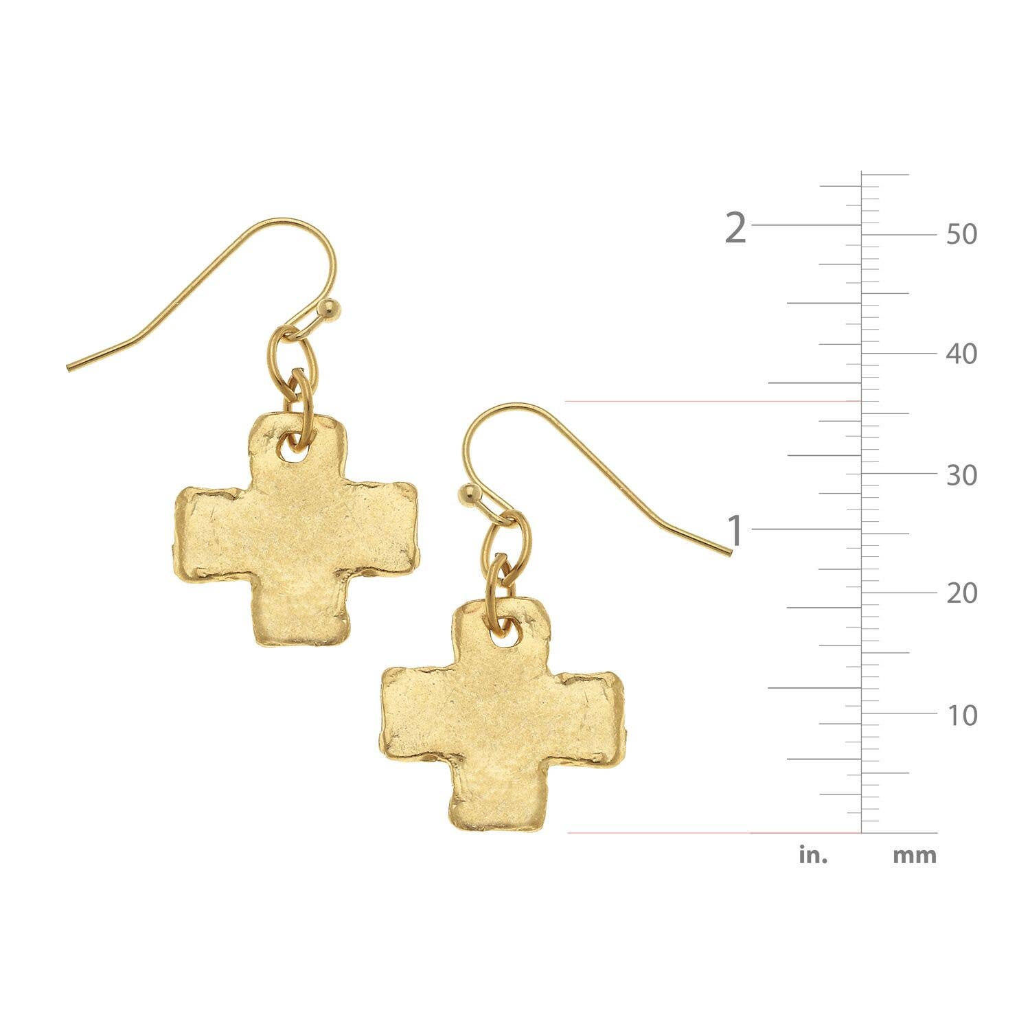 Susan Shaw - Vente Boucles d'oreilles pendantes - Boucles d'oreilles Croix Or1