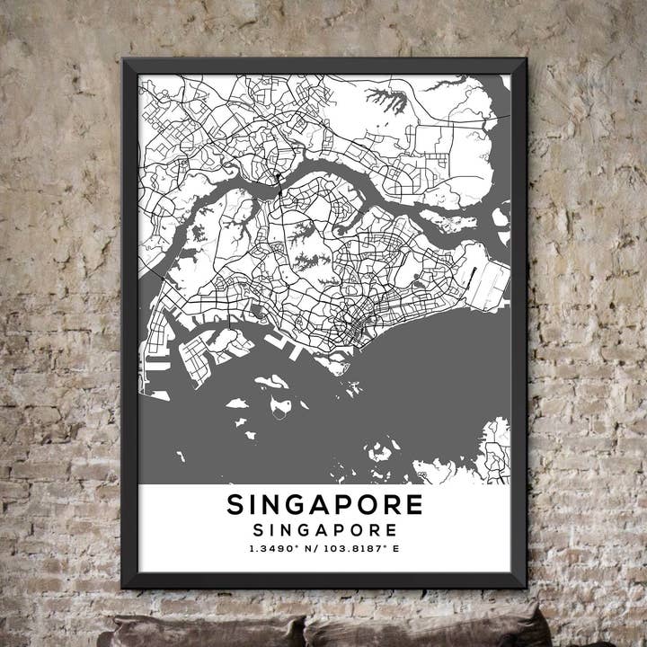 Singapore Map for wholesale by Artable