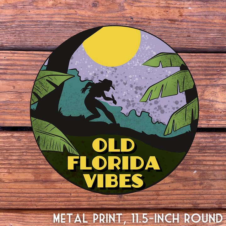 Mondaufgangs-Vibes Metallbild für den Großhandel von Old Florida Vibes