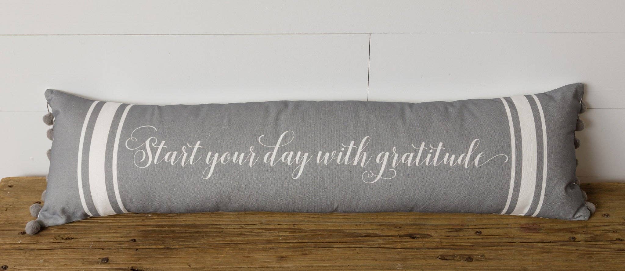 Audrey's Home & Gift - Wholesale Lumbar Pillow - Lumbar Pillow - Start Your Day with Gratitude (PC)
