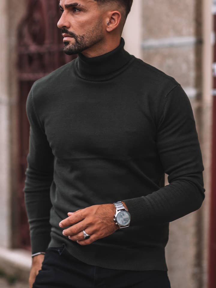 Grüner Rollkragenpullover Kaki für den Großhandel von Arsmara