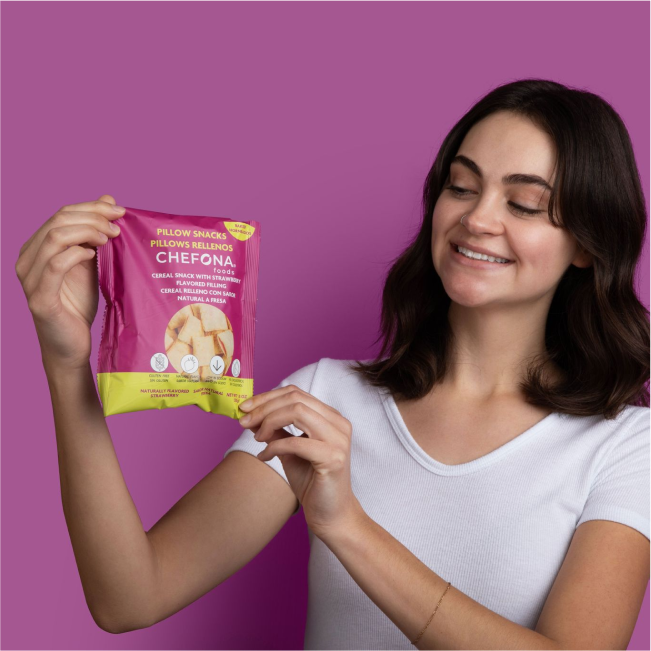 Chefona Foods – Engroshandel Snackbars – Glutenfri pillow-cereal snacks - jordbær4