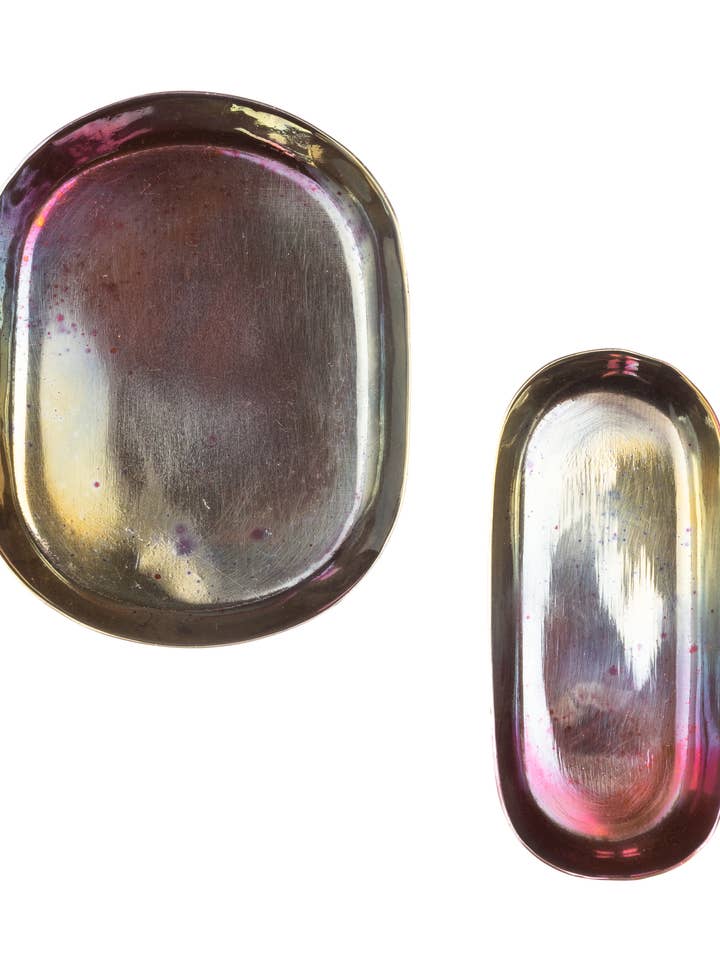 Ovale bakker i brændt kobber - sæt med 2 for engroshandel hos Shoeless Joe Ltd