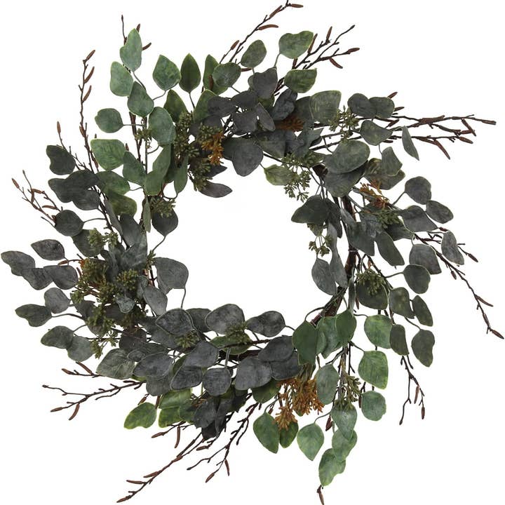 Larksilk – wholesale Wreath – 6PC 24" Eucalyptus Wreath | Handcrafted Greenery4