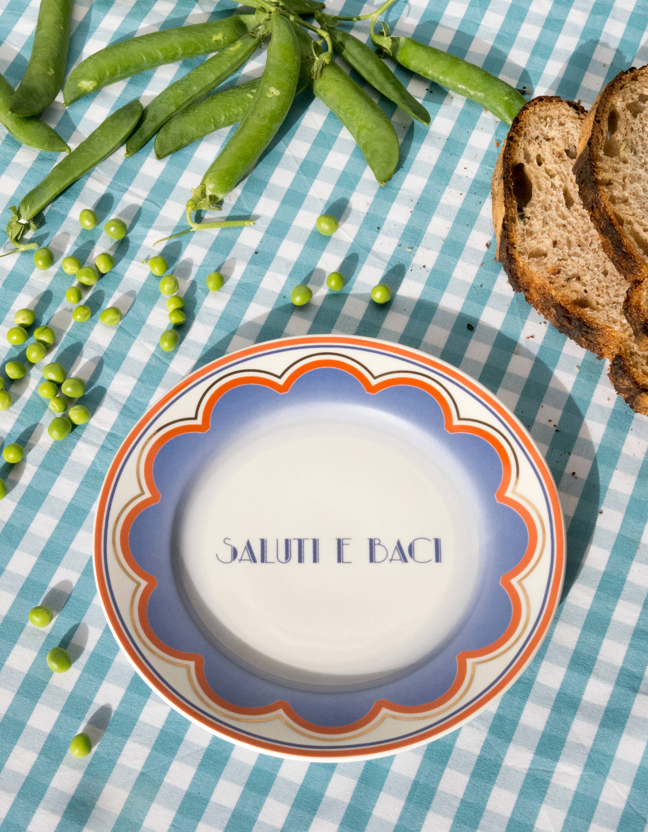 ilaria.i - Wholesale Dinner Plate - GREETINGS AND KISSES BIG - Porcelain plate with writing1