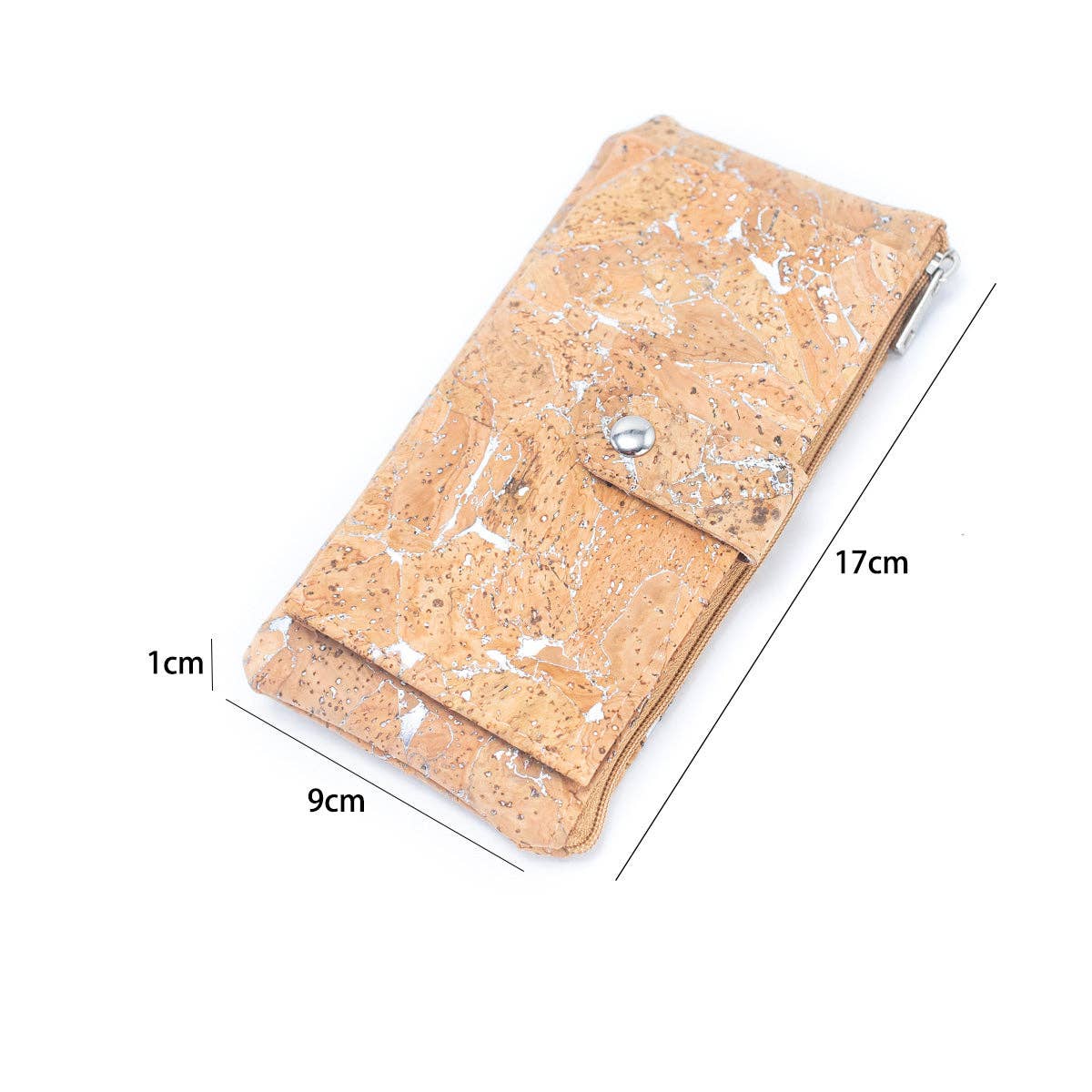 Meninas Bonitas Cork - Wholesale Wallet - Women's - Gold and silver cork Slim card snap long wallet BAG-22345