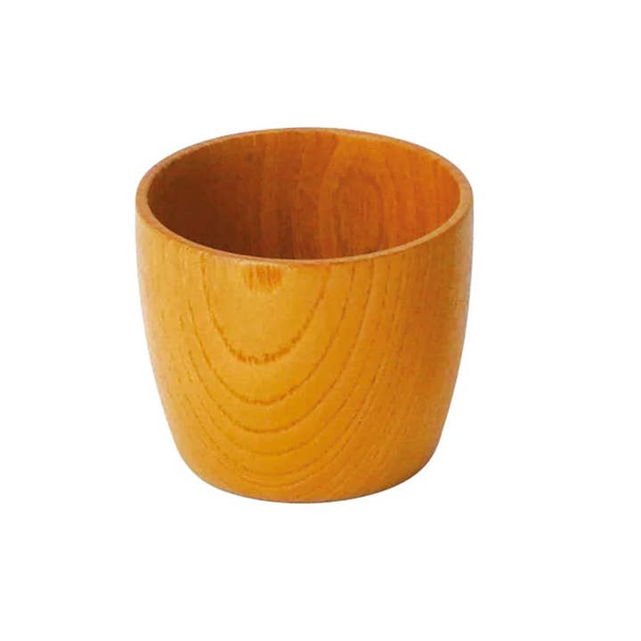 Keyaki Wooden Sake Cup-Shaped Small Bowl – Handcrafted Natural Wood Bowl for wholesale by Amanogawa