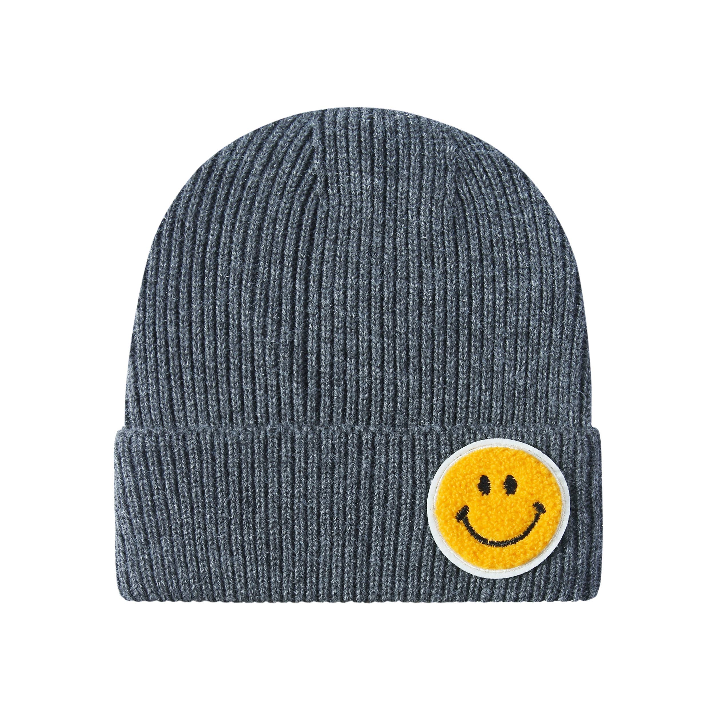 Shop Lev - Wholesale Beanie - Women's - Daily Smile Face Pastel Tone Ribbed Knit Beanie Hat8