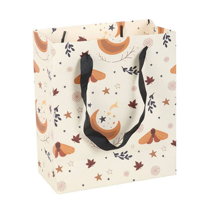 Something Different Wholesale - Wholesale Gift Bag - 23cm Medium Autumn Magic Moth and Moon Print Gift Bag2