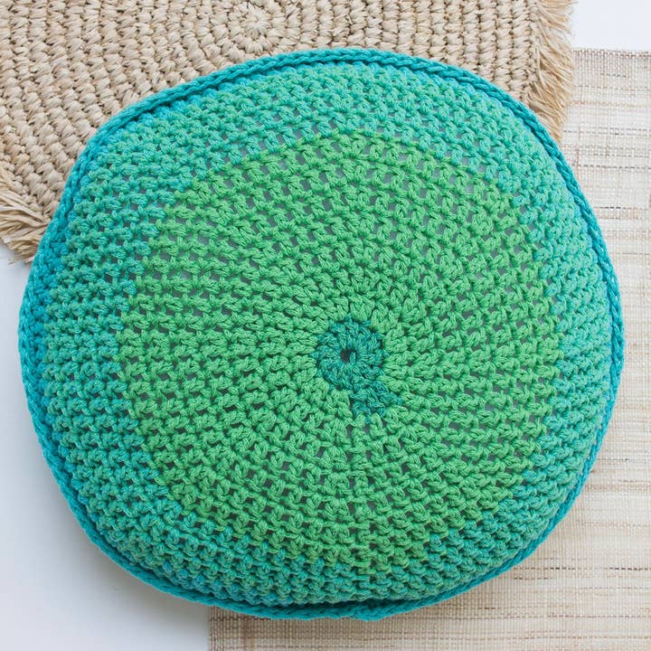 Hoooked Yarns - Venta al por mayor Kit de manualidades - Kit de crochet DIY, cojín redondo Jakarta Lush Mint