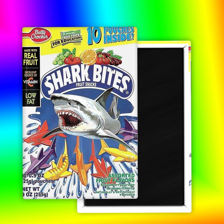The Foxy Hipster - Wholesale Magnet - Shark Bites Fruit Snacks 90s Fridge Magnet