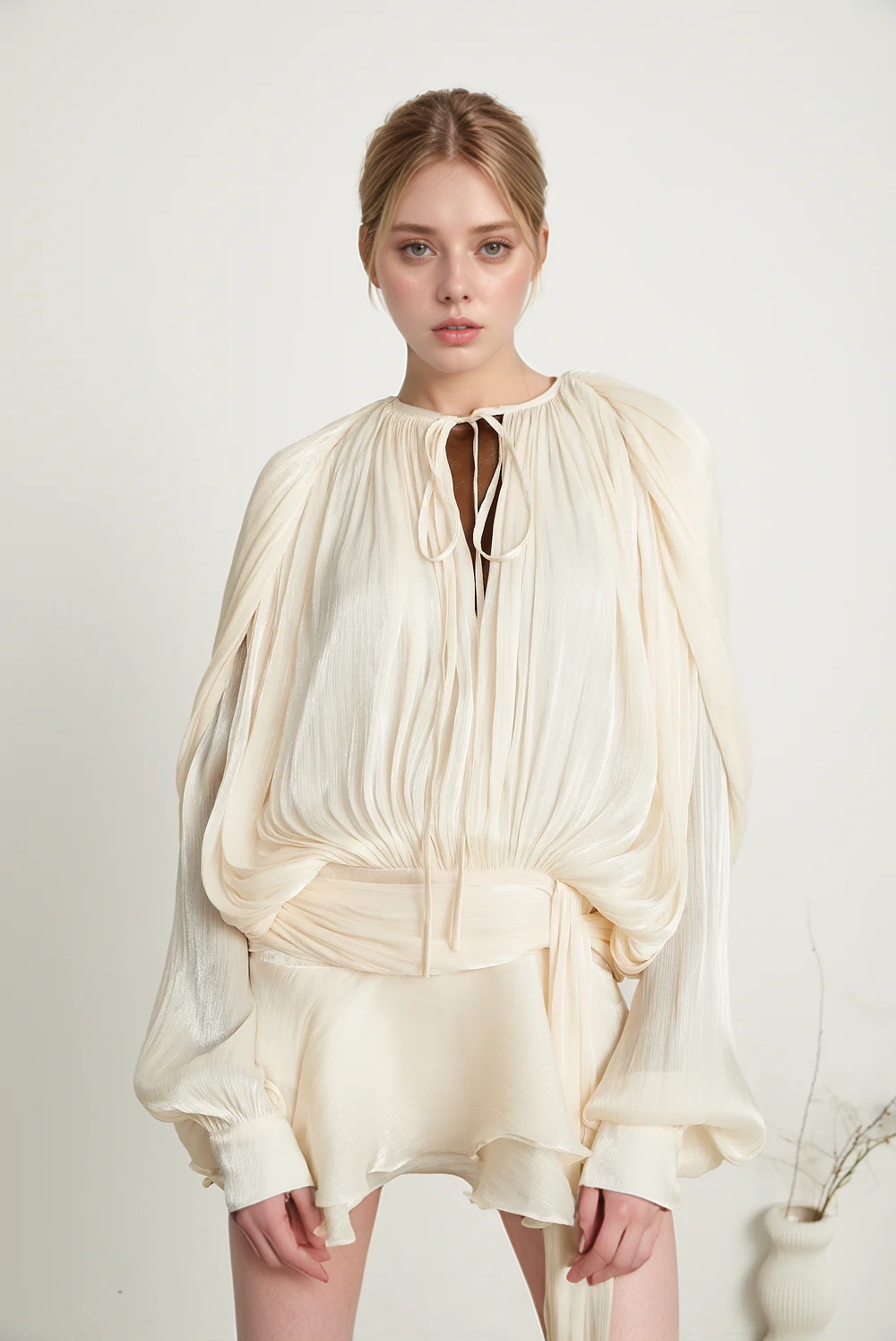 Productseeker – Engroshandel Kjole - Dame – DR443 Kort kjole med lange ærmer til kvinder – Forår/sommer18