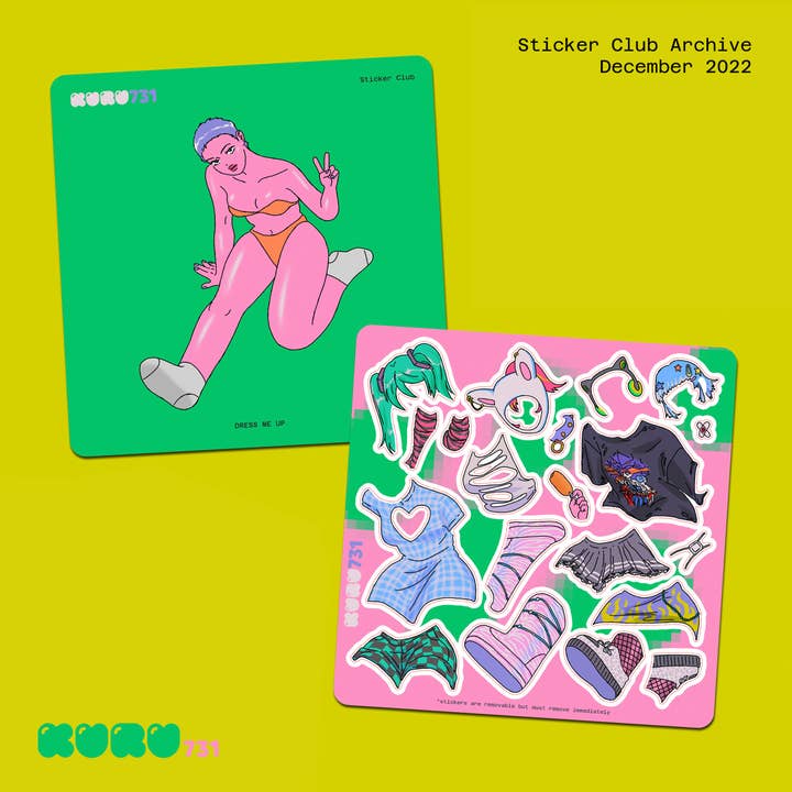 Feuille d'autocollants Poupée à habiller pour la vente par kuru731