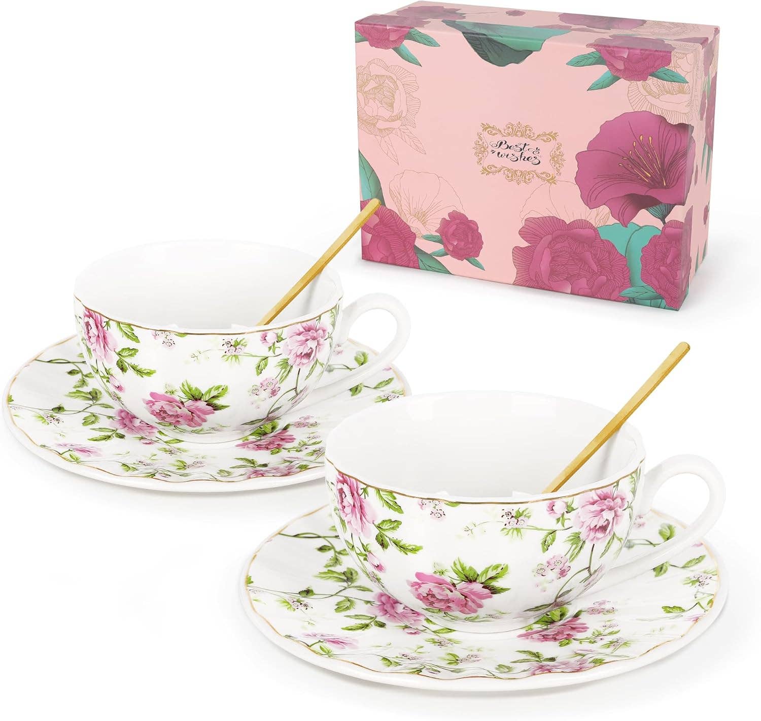 Biomatea – Großhandel Teekannen – Qinghua Floral Pattern Keramik Teetasse, 450 ml, mit Keramik Teesieb & Deckel0