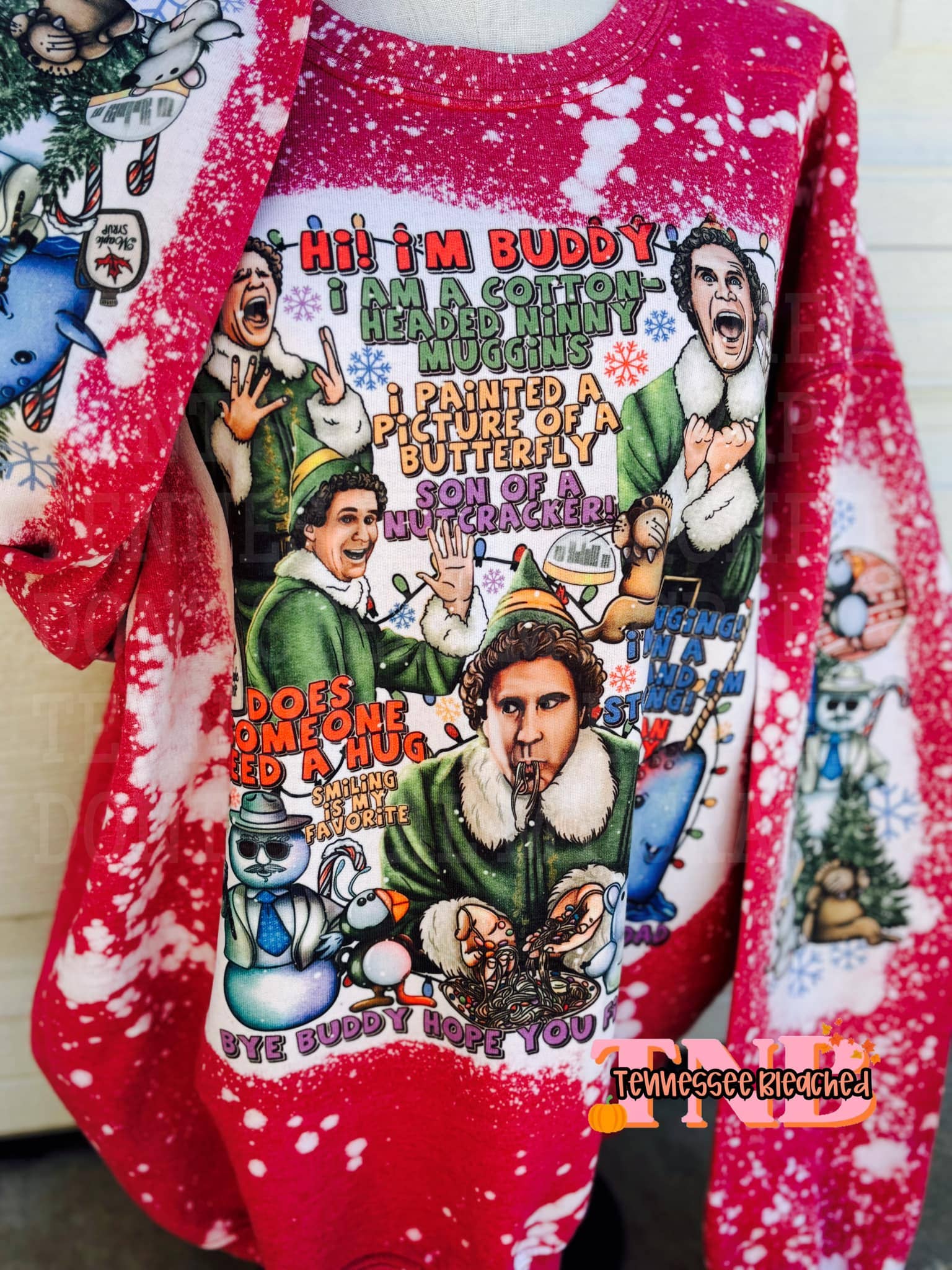 Tennessee Bleached - Wholesale Graphic Sweatshirt - Women's - Elf | Christmas Sweatshirt | Movie Favorites1