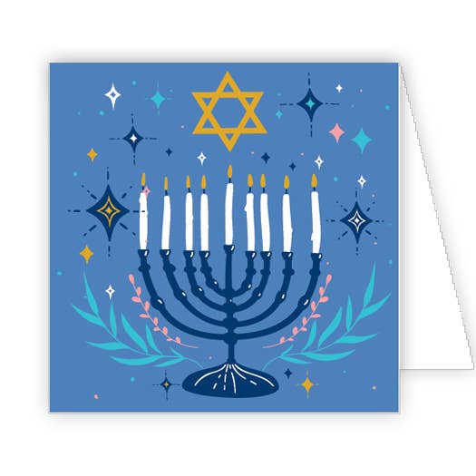 Carte de boîtier Menorah avec étoile de David pour la vente par RosanneBeck Collections